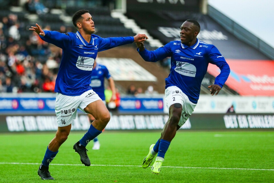 Bruno Leite scoret 1-0 for Haugesund søndag. Bruno Leite scoret 1-0 for Haugesund søndag. Foto: Trond R. Teigen / NTB