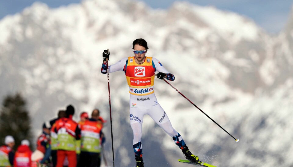 Jarl Magnus Riiber i Seefeld tidligere i februar. Jarl Magnus Riiber i Seefeld tidligere i februar. Foto: Matthias Schrader / AP / NTB.