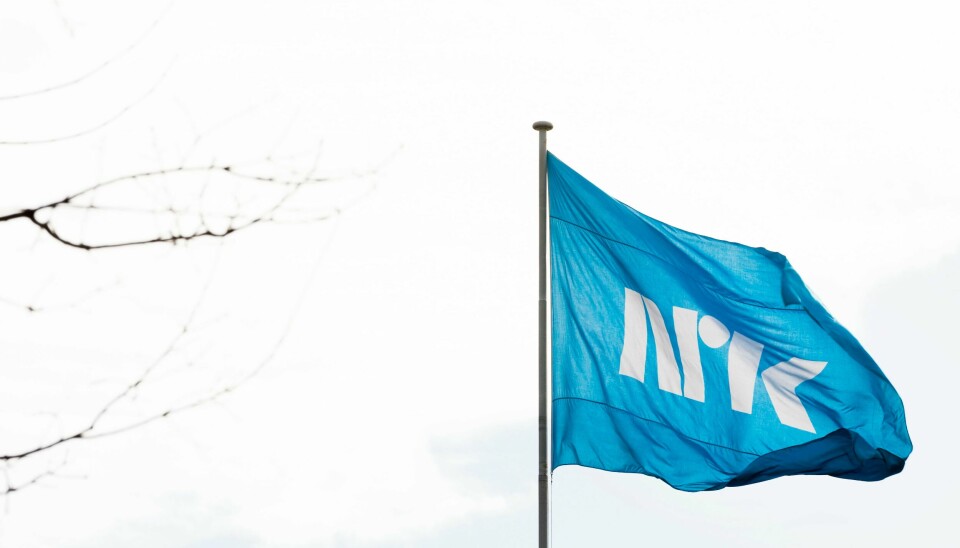Norsk Rikskringkasting NRK på Marienlyst. Her NRK logo på flagg. Dei siste åra har NRK lagt ned fleire av Facebook- og Instagram-kontoane sine, blant anna P3s Facebook-side og NRK sport sin Instagram-konto. No følgjer distriktskontora etter. Illustrasjonsfoto: Gorm Kallestad / NTB/ NPK