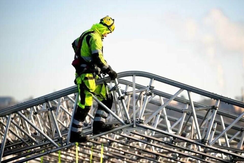 Bildet er tatt ved en annen anledning. Foto: Tormod Ytrehus/FriFagbevegelse Fra 1. april i år ble det helt forbudt å bruke innleid arbeidskraft for byggebransjen i Oslo, Viken og Vestfold.Foto: Tormod Ytrehus/FriFagbevegelse