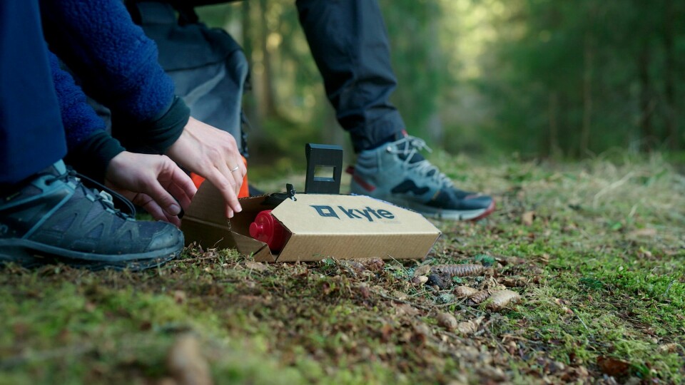 Pakket og klart for avgang, på denne ferden med blant annet ketchup i lasten som Aviants drone skal ha med seg. Pakket og klart for avgang, på denne ferden med blant annet ketchup i lasten.