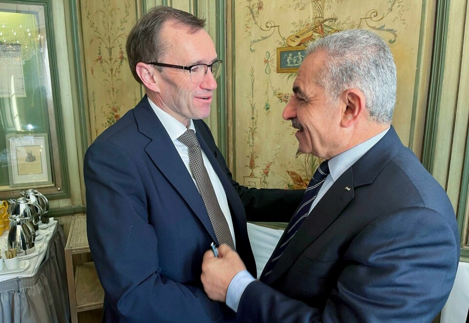 Utenriksminister Espen Barth Eide møtte Mohammad Shtayyeh i München 18. februar. Utenriksminister Espen Barth Eide møtte Mohammad Shtayyeh i München 18. februar.