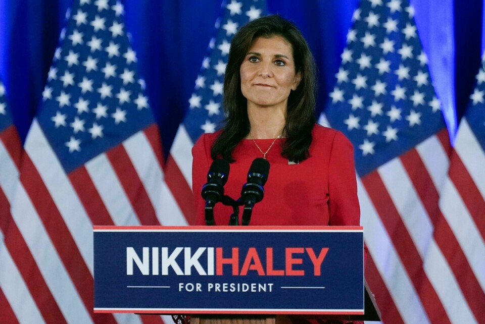 – Tiden er nå kommet for å avslutte min valgkamp, sa Nikki Haley i en tale onsdag i hjemstaten South Carolina. – Tiden er nå kommet for å avslutte min valgkamp, sa Nikki Haley i en tale onsdag i hjemstaten South Carolina. Foto: Chris Carlson / AP / NTB