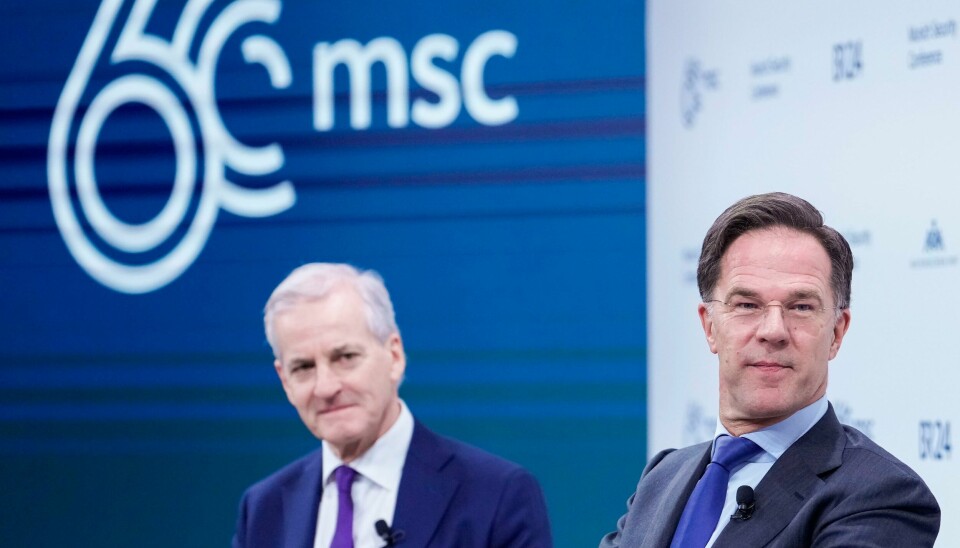 Nederlands statsminister Mark Rutte (t.h.) er favoritt til å bli ny Nato-sjef etter Jens Stoltenberg. Men Ungarn kan legge hindringer i veien for det. Her er Rutte avbildet sammen med statsminister Jonas Gahr Støre på sikkerhetskonferansen i München i februar. Nederlands statsminister Mark Rutte (t.h.) er favoritt til å bli ny Nato-sjef etter Jens Stoltenberg. Men Ungarn kan legge hindringer i veien for det. Her er Rutte avbildet sammen med statsminister Jonas Gahr Støre på sikkerhetskonferansen i München i februar. Foto: Javad Parsa / NTB