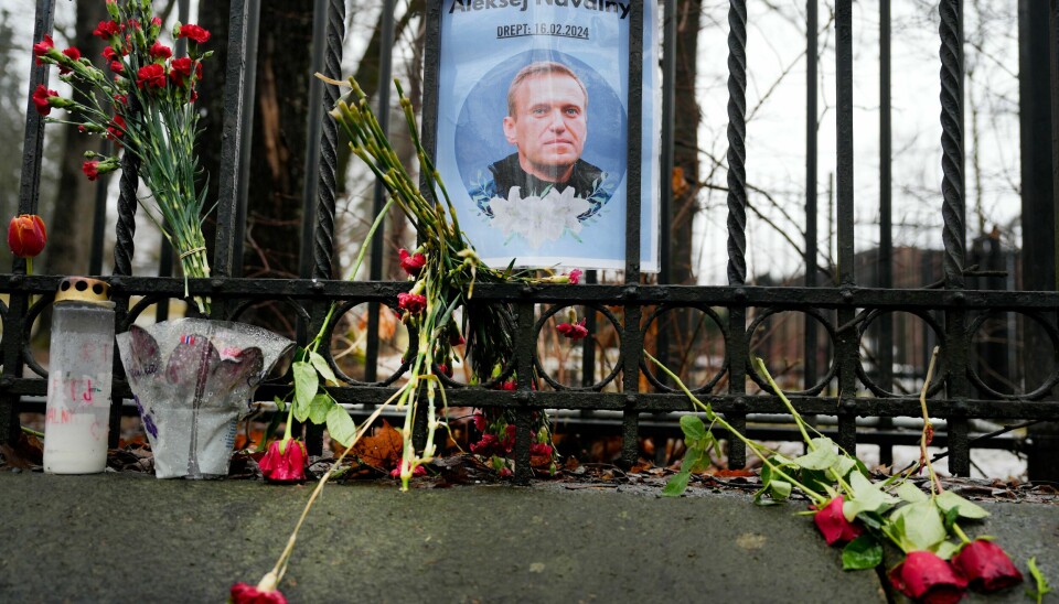 EU innfører sanksjoner mot et 30-talls russere og to fangeleirer for å ha stått bak Aleksej Navalnyjs død og brudd på menneskerettighetene. Bildet er fra en markering i Oslo. EU innfører sanksjonar mot eit 30-tals russarar og to fangeleirar for å ha stått bak Aleksej Navalnyjs død og brot på menneskerettane. Biletet er frå ei markering i Oslo. Foto: Javad Parsa / NTB