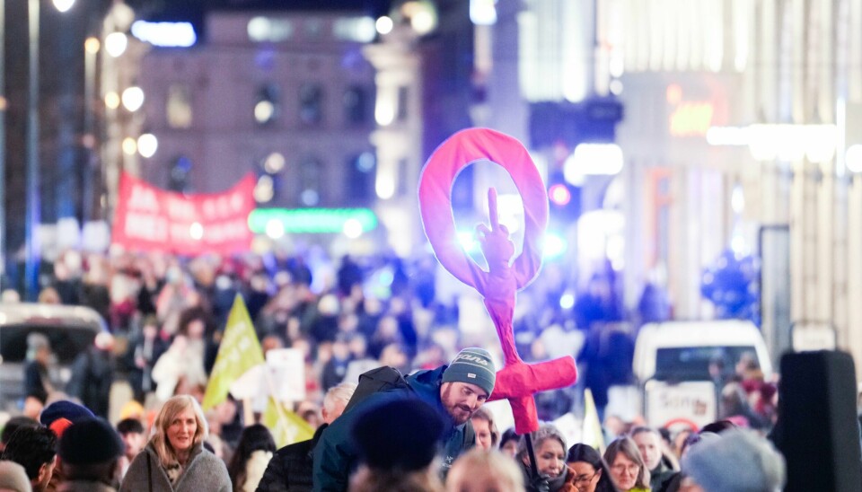 Markeringen av den internasjonale kvinnedagen 8. mars i Oslo fredag kveld. Markeringen av den internasjonale kvinnedagen 8. mars i Oslo fredag kveld. Foto: Javad Parsa / NTB