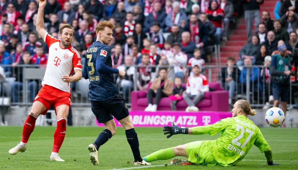 Harry Kane scorer på bestilling for Bayern München. Harry Kane scorer på bestilling for Bayern München. Foto: Sven Hoppe / dpa via AP / NTB