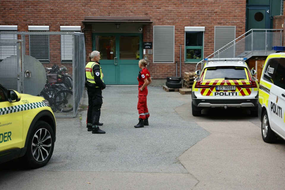Én person ble lettere skadd og én person ble alvorlig skadd etter en voldshendelse med kniv i en bygning tilhørende UiO på Majorstuen. To personer ble skadd i en voldshendelse med kniv på Universitetet i Oslo torsdag. Foto: Frederik Ringnes / NTB
