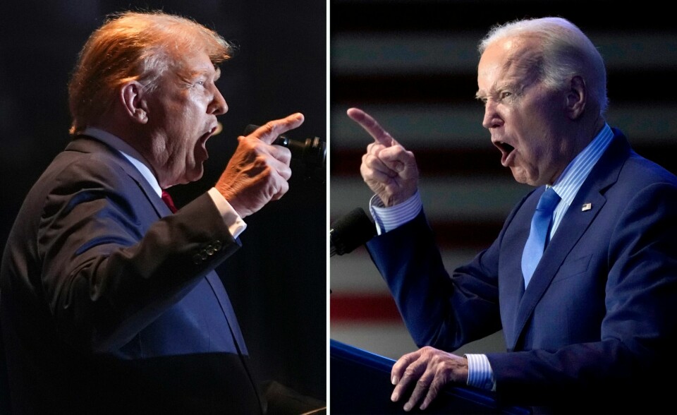 Republikanernes Donald Trump og Demokratenes Joe Biden skal kjempe om valgseieren i USA 5. november i år. This combination of photos taken in Columbia, S.C. shows former President Donald Trump, left, on Feb. 24, 2024, and President Joe Biden on Jan. 27, 2024. Biden and Trump each won the White House by razor-thin margins in key states. Now, with a rematch of their bitter 2020 campaign all but officially set after Super Tuesday, the two campaigns are unveiling their strategies for an unprecedented matchup between a president and his immediate predecessor. (AP Photo)