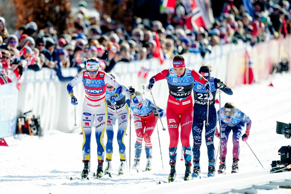 Linn Svahn og Kristine Stavås Skistad side om side opp oppløpet i Drammen tirsdag. Det ble hjemmeseier. Linn Svahn og Kristine Stavås Skistad side om side opp oppløpet i Drammen tirsdag. Det ble hjemmeseier.