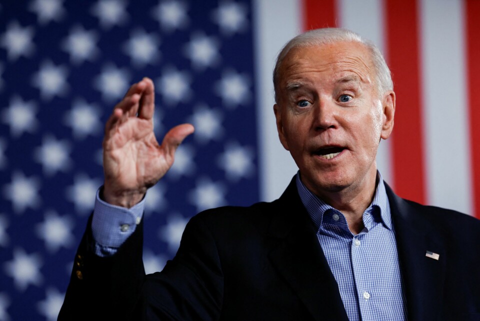 Sittende president Joe Biden går for fire nye år i Det ovale kontor. Da må han slå Donald Trump i valget i november. U.S. President Joe Biden speaks during a campaign event at Pullman Yards in Atlanta, Georgia, U.S. March 9, 2024. REUTERS/Evelyn Hockstein