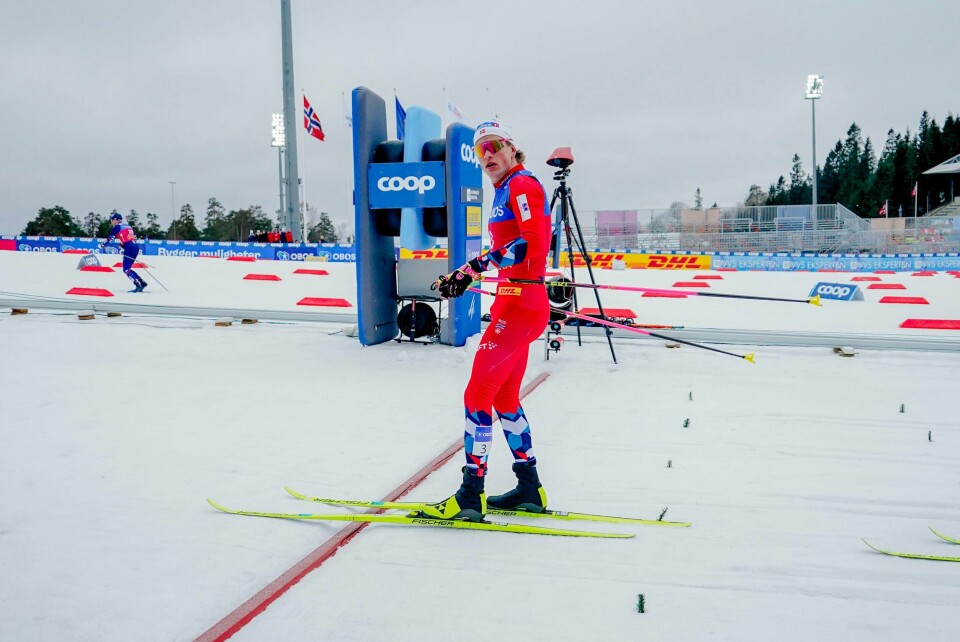 Ingen foran, ingen ved siden. Her vinner Johannes Høsflot Klæbo sin første femmil i karrieren. Ingen foran, ingen ved siden. Her vinner Johannes Høsflot Klæbo sin første femmil i karrieren.