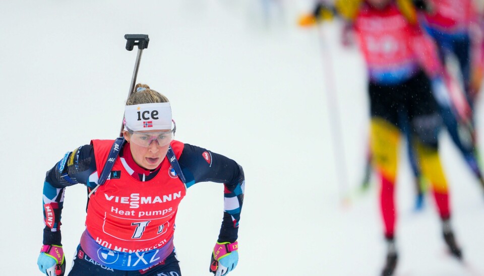 Ingrid Landmark Tandrevold fikk det ikke til å stemme på sprinten i Canmore, men ligger an til å berge seieren i sprintcupen Ingrid Landmark Tandrevold var ankerkvinne da Norge vant verdenscupstafetten lørdag. Foto: Javad Parsa / NTB