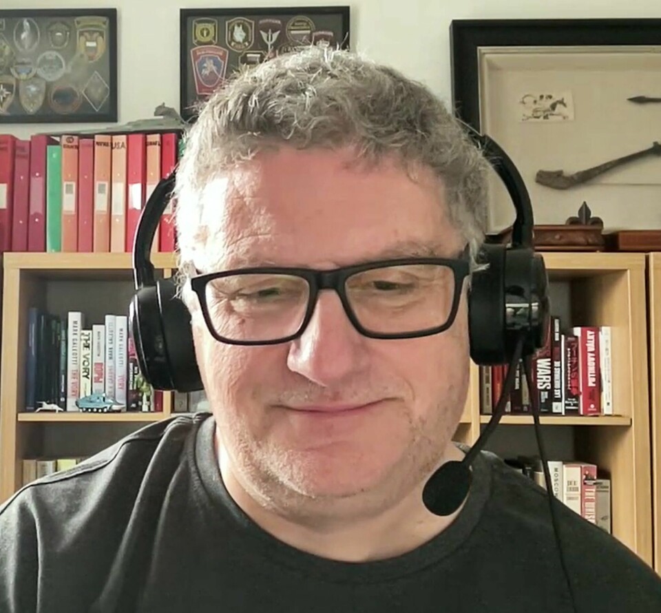 Mark Galeotti er historiker, forsker og forfatter, og leder konsulentfirmaet Mayak Intelligence. Briten regnes som en av verdens ledende eksperter på internasjonal kriminalitet og sikkerhetspolitikk med Russland som spesialfelt.(Skjermdump (Teams)) Russland-ekspert Mark Galeotti tok seg tid til en prat med Dagsavisen.