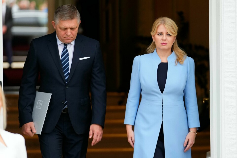 Slovakias statsminister Robert Fico og den liberale presidenten Zuzana Caputova har et anstrengt forhold.