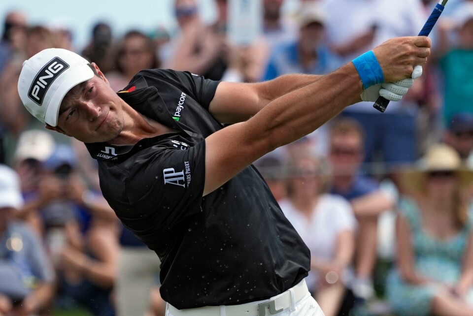 Viktor Hovland i aksjon på fredagens runde i Players Championship i Florida. Viktor Hovland i aksjon på fredagens runde i Players Championship i Florida. Foto: Marta Lavandier / AP / NTB