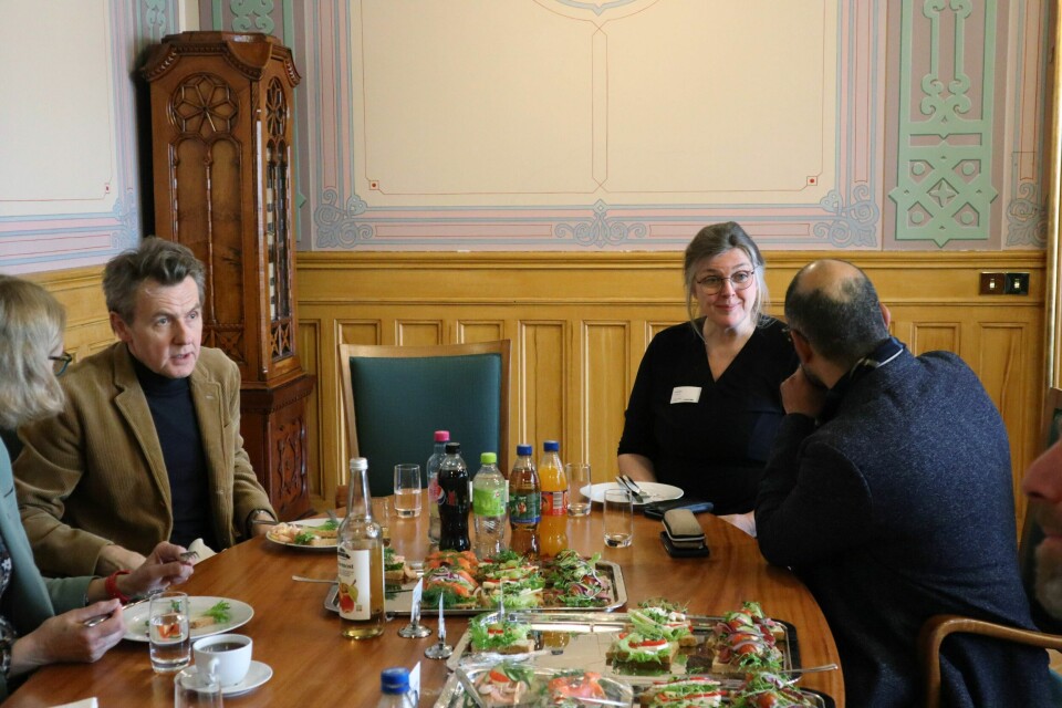 Fra venstre: Fredrik Skavlan (avistegner for Aftenpsoten), Siri Dokken (avistegner for Dagsavisen) og Fadi Abo Hassan - frilanser. Siri Dokken.