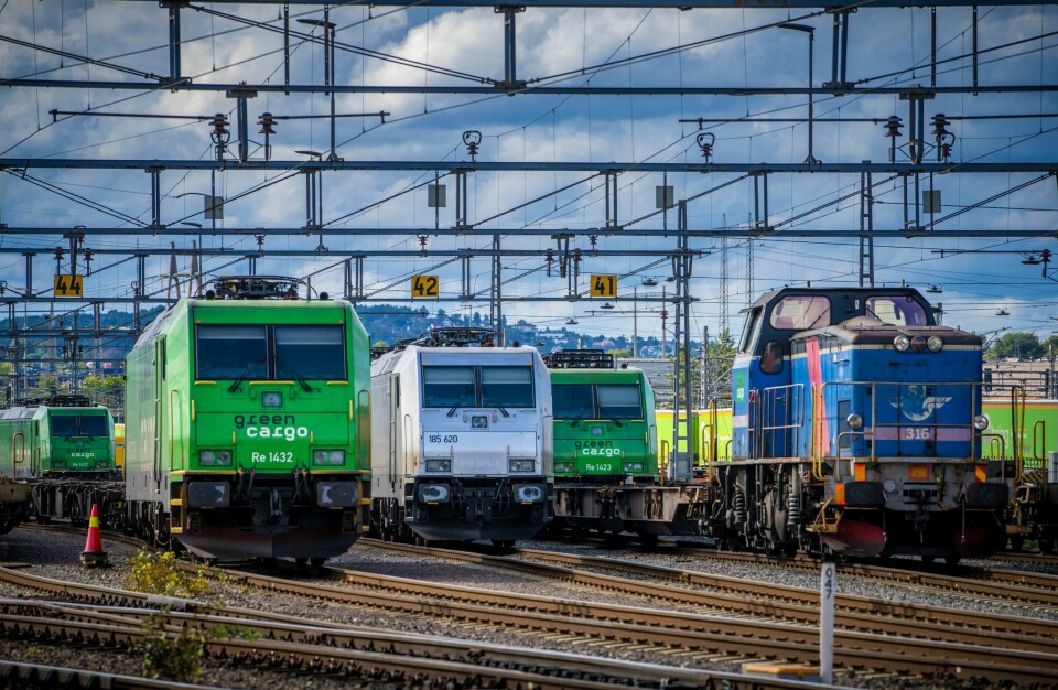 En rekke godstog passerer også gjennom Lodalen, og skaper støy for naboene i området. Bildet er fra en annen sammenheng. En rekke godstog.