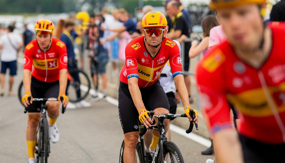 Alexander Kristoff droppet høydesamling. Foto: Fredrik Varfjell / NTB