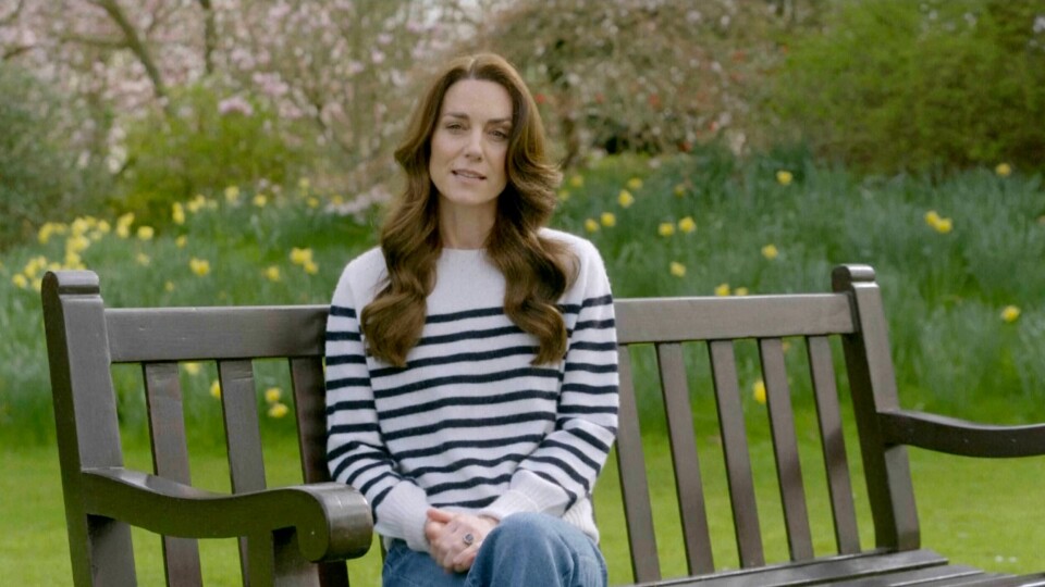 Prinsesse Kate i et klipp fra videoen der hun forteller at hun har kreft og får behandling. Prinsesse Kate i et klipp fra videoen der hun forteller at hun har kreft og får behandling.