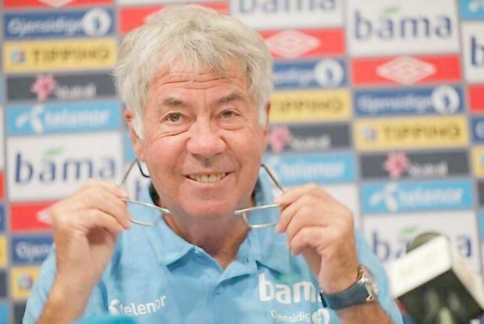 Egil Olsen tok ut 22 spillere til de neste VM-kvalifiseringskampene. Her på gårsdagens pressemøte. FOTO: GORM KALLESTAD/NTB SCANPIX