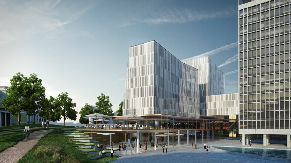 Anbefaling av Statsbygg. Slik kan kvartalet bli seendes ut. Statsbygg ønsker ikke høyhus, men vil ha en stor park. Her mot Nygårdsvolls plass. FOTO: NORDIC - OFFICE OF ARCHITECTURE (ILLSTR.)/STATSBYGG Anbefaling av Statsbygg. Slik kan kvartalet bli seendes ut. Statsbygg ønsker ikke høyhus, men vil ha en stor park. Her mot Nygårdsvolls plass. FOTO: NORDIC - OFFICE OF ARCHITECTURE (ILLSTR.)/STATSBYGG