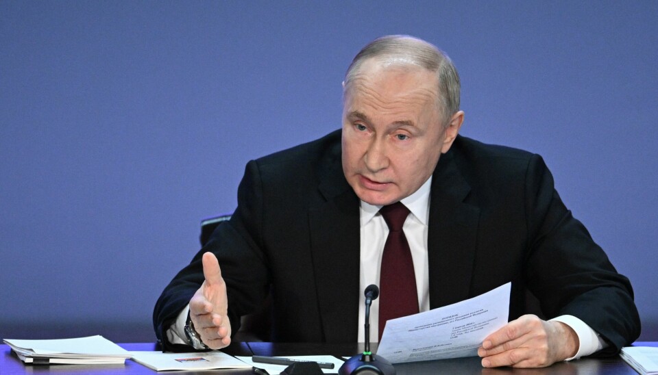 Russland og Vladimir Putin gikk til fullskala invasjon av Ukraina i februar 2022. Russian President Vladimir Putin speaks during an extended meeting of the Interior Ministry board in Moscow, Russia, April 2, 2024. Sputnik/Pavel Bednyakov/Kremlin via REUTERS ATTENTION EDITORS - THIS IMAGE WAS PROVIDED BY A THIRD PARTY.