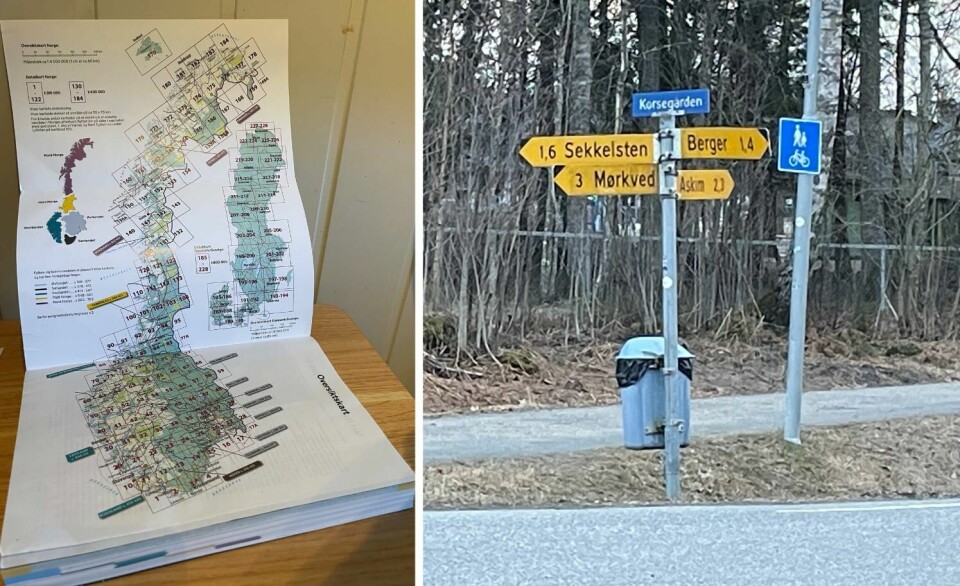 Gamle veiskilt og NAFs veibok gir meg visse assosiasjoner. Gamle veiskilt og NAFs veibok gir meg visse assosiasjoner.