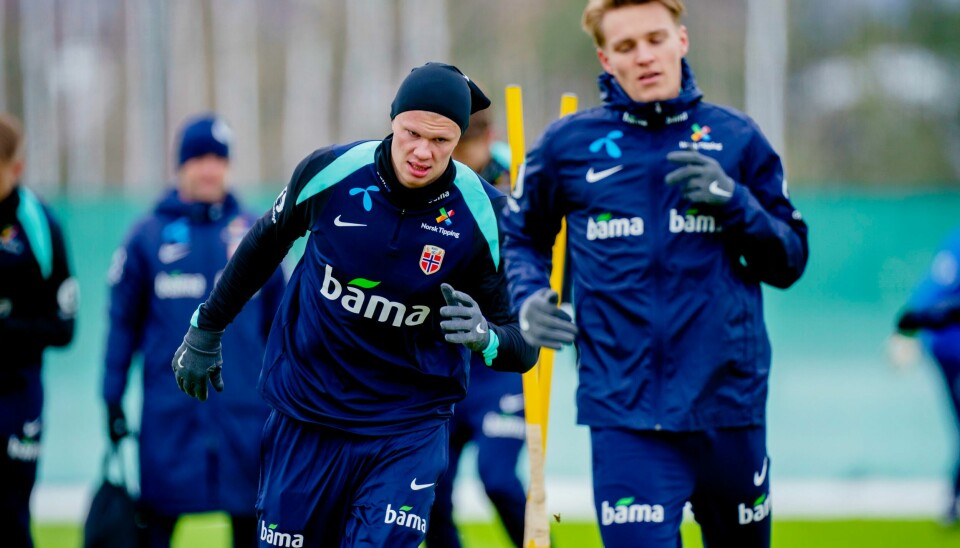 Erling Braut Haaland (t.v.) og Martin Ødegaard på den siste samlingen med landslaget nylig. Erling Braut Haaland (t.v.) og Martin Ødegaard på den siste samlingen med landslaget nylig.