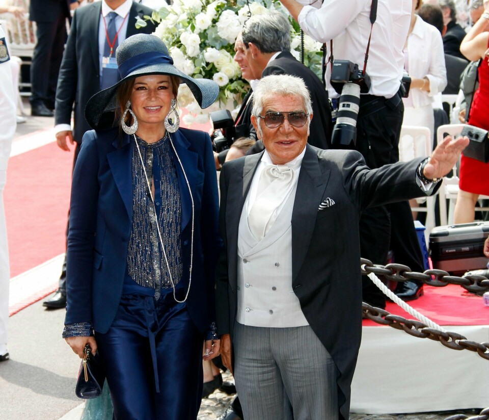 Den italienske motedesigneren Roberto Cavalli og ekskona Eva, fotografert under fyrstebryllupet i Monaco i 2011. Den italienske motedesigneren Roberto Cavalli og ekskona Eva, fotografert under fyrstebryllupet i Monaco i 2011. Foto: Lise Åserud / NTB