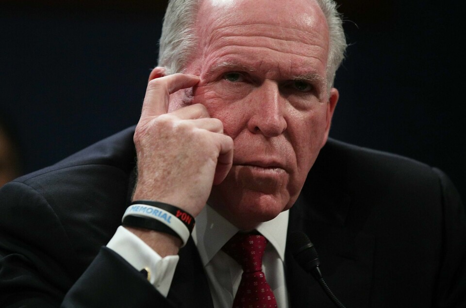 John Brennan var CIA-sjef under Barack Obama, Donald Trumps forgjenger i presidentstolen. WASHINGTON, DC - MAY 23: Former Director of the U.S. Central Intelligence Agency (CIA) John Brennan testifies before the House Permanent Select Committee on Intelligence on Capitol Hill, May 23, 2017 in Washington, DC. Brennan is discussing the extent of Russia's meddling in the 2016 U.S. presidential election and possible ties to the campaign of President Donald Trump. Alex Wong/Getty Images/AFP