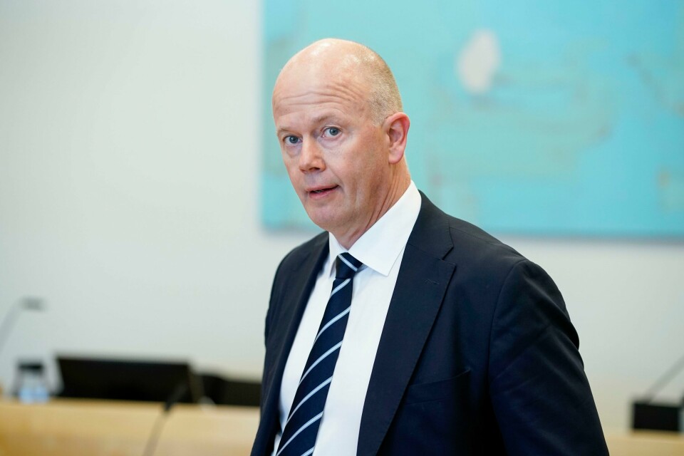 Svein Holden, som er forsvarer for Jan Helge Andersen, i Sør-Rogaland tingrett i Sandnes. Jan Helge Andersens forsvarer Svein Holden er i retten før rettssaken starter hvor Andersen står tiltalt for drapet på Lena Sløgedal Paulsen. Foto: Cornelius Poppe / NTB