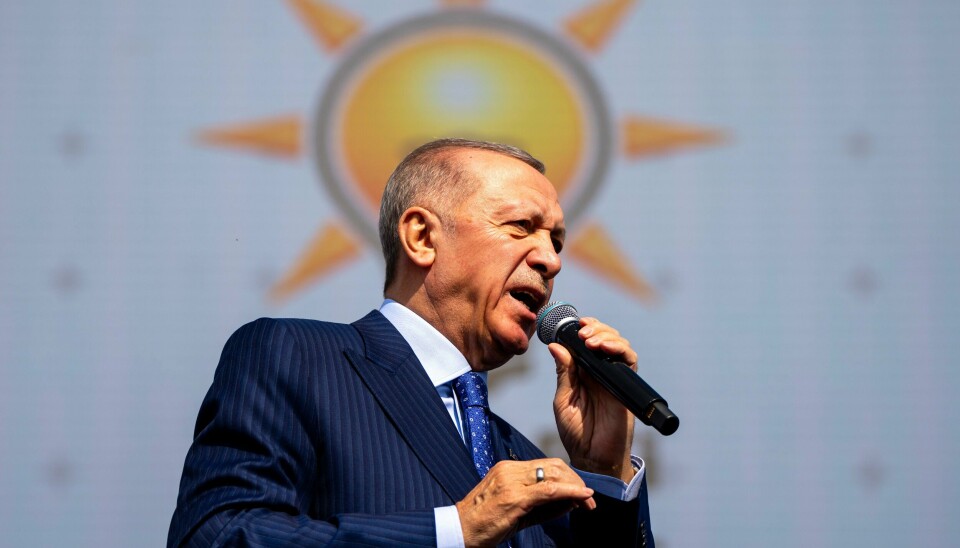 President Recep Tayyip Erdogan under en tale han holdt i forkant av lokalvalgene i Tyrkia i slutten av mars. President Recep Tayyip Erdogan under en tale han holdt i forkant av lokalvalgene i Tyrkia i slutten av mars. Foto: Francisco Seco / AP / NTB