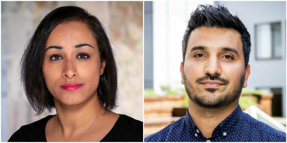 Sofia Rana og Siavash Mobasheri støtter den nyvalgte Rød Ungdom-lederen. (Montasje). Sofia Rana og Siavash Mobasheri. Montasje.
