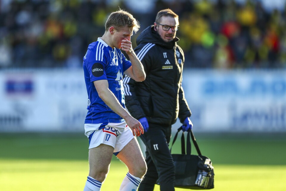 Moldes Mats Møller Dæhli måtte gå av med skade under eliteseriekampen i fotball mellom Bodø/Glimt og Molde på Aspmyra stadion. Mats Møller Dæhli var preget da han forlot banen med skade.Foto: Mats Torbergsen / NTB