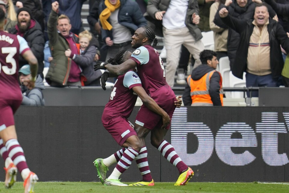 Michail Antonio sikret uavgjort for West Ham mot Liverpool Michail Antonio sikret uavgjort for West Ham. Foto: Kin Cheung / AP Photo / NTB