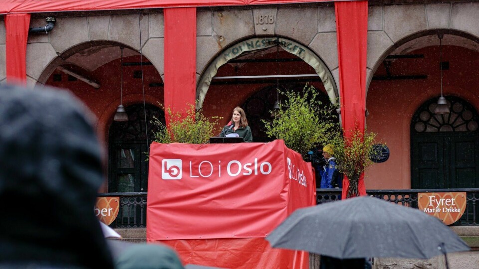 Oslo MDGs gruppeleder Sirin Stav på 1.mai-markering i 2022. 1.mai-markering 2022.