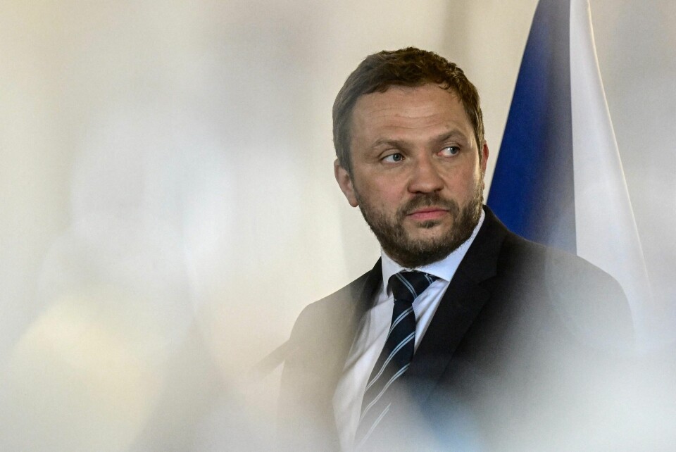 Estlands utenriksminister Margus Tsahkna. Estonian Foreign Minister Margus Tsahkna attends a joint press conference with his Czech counterpart during his visit to Prague, Czech Republic on April 2, 2024. (Photo by Michal Cizek / AFP)