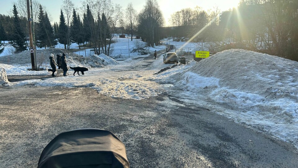Logistikken kan være en utfordring for mange småbarnsforeldre. Her på vei til barnehagen. Logistikken kan være en utfordring for mange småbarnsforeldre.