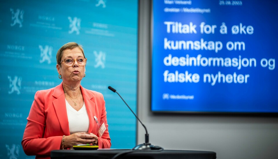 Direktør i Medietilsynet, Mari Velsand, mener det er viktig å øke innsatsen for å bekjempe falsk informasjon. Medietilsynet tok i 2019 opp et lån uten godkjenning fra Kultur- og likestillingsdepartementet. Departementet mener lånet aldri burde ha blitt tatt opp, men har fortsatt tillit til mediedirektør Mari Velsand, melder Subjekt. Foto: Ole Berg-Rusten / NTB