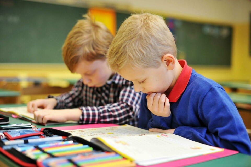 Norske tiåringer leser betydelig dårligere enn i 2016. Flere fysiske lærebøker kan gi bedre leseferdigheter, mener Elise Waagen. (Illustrasjonsfoto) Skoleelever, leser i lærebøker