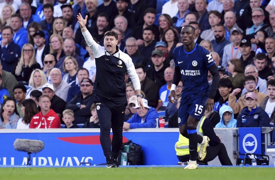 Chelseas manager Mauricio Pochettino kan juble etter tre poeng etter 2-1-seier borte mot Brighton onsdag. Chelseas manager Mauricio Pochettino kan juble etter tre poeng etter 2-0-seier borte mot Brighton onsdag. Foto: Adam Davy/PA via AP / NTB