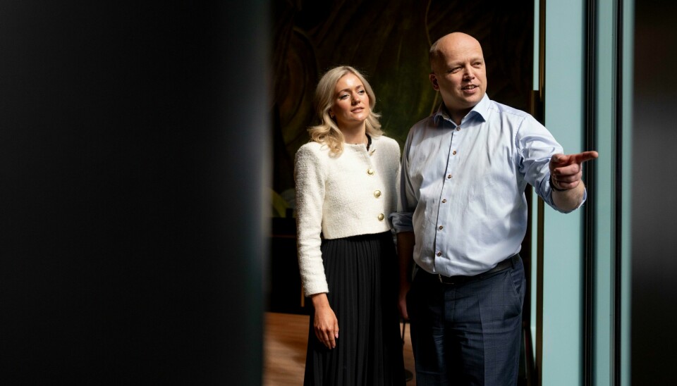 Partileder Trygve Slagsvold Vedum og justis- og beredskapsminister Emilie Enger Mehl under Senterpartiets landsstyremøte tidligere i vår. Partileder Trygve Slagsvold Vedum og justis- og beredskapsminister Emilie Enger Mehl under Senterpartiets landsstyremøte tidligere i vår. Foto: Javad Parsa / NTB