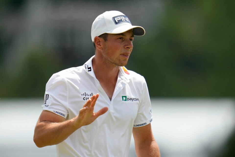Viktor Hovland er i tetsjiktet i det amerikanske PGA-mesterskapet etter halvspilt 3. runde lørdag. Viktor Hovland er i tetsjiktet i det amerikanske PGA-mesterskapet etter halvspilt 3. runde lørdag. Foto: Jeff Roberson, AP / NTB