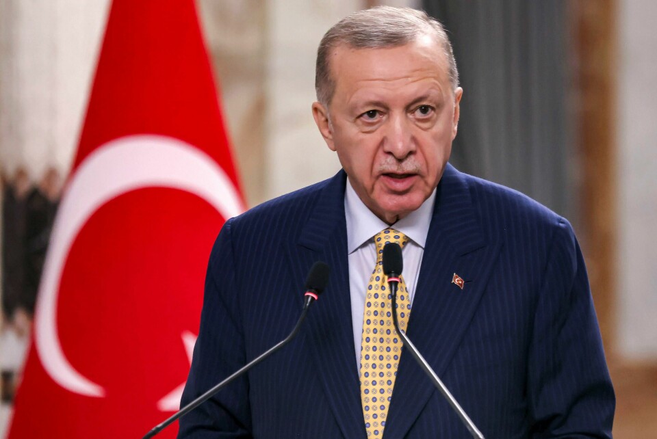 Recep Erdogan er fornøyd med Norges kunngjøring tidligere onsdag om anerkjennelse av Palestina. Recep Tayyip Erdogan ser på Eurovision Song Contest som en trussel mot tradisjonelle verdier og deltakerne som trojanske hester som vil skape «sosial korrupsjon». Han sier Tyrkia gjør rett i å holde seg unna den årlige sangkonkurranse, som landet har vunnet én gang – med Sertabs «Every way that I can» i 2003. Arkivfoto: Ahmad Al-Rubaye / AP / NTB