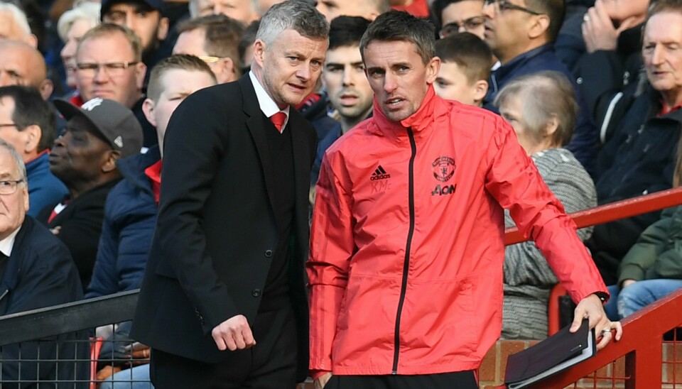 Kieran McKenna (t.h.) ble hentet opp til A-laget som førstelagstrener av Ole Gunnar Solskjær i Manchester United, og har siden rykket opp til Premier League med Ipswich. Kieran McKenna (t.h.) ble hentet opp til A-laget som førstelagstrener av Ole Gunnar Solskjær i Manchester United, og har siden rykket opp til Premier League med Ipswich.
