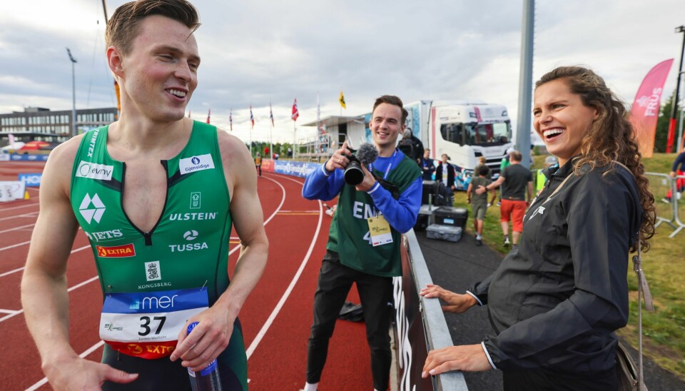 Karsten Warholm og Amalie Iuel skal begge løpe 400 meter hekk på Bislett. Her avbildet under NM i fjor. Karsten Warholm og Amalie Iuel skal begge løpe 400 meter hekk på Bislett. Her avbildet under NM i fjor.