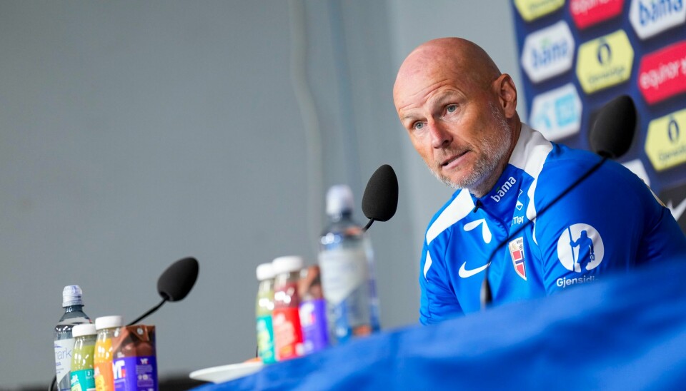 Norges landslagssjef Ståle Solbakken på en pressekonferanse tirsdag. Norges landslagssjef Ståle Solbakken på en pressekonferanse tirsdag. Foto: Fredrik Varfjell / NTB