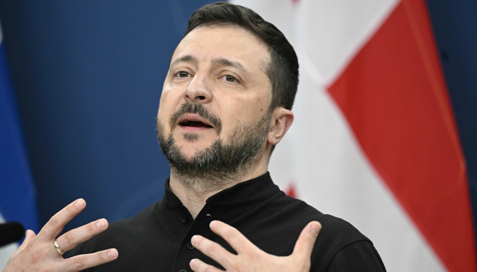 Ukrainas president Volodymyr Zelenskyj. Zelenskyj skal også holde en tale i den franske nasjonalforsamlingen under besøket i Paris. Foto: Fredrik Sandberg / TT / NTB