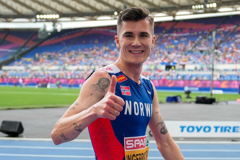 Jakob Asserson Ingebrigtsen gliste bredt etter mandagens forsøk på 1500 meter. Jakob Asserson Ingebrigtsen gliste bredt etter mandagens forsøk på 1500 meter.